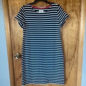 Joules Navy White Striped T-Shirt Dress Nautical Cotton Casual Size 10